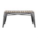 Banc d'intérieur à lattes en bois de manguier et cadre gris acier Bolero Bistro 850 mm (lot de 2)
