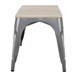 Banc d'intérieur à lattes en bois de manguier et cadre gris acier Bolero Bistro 850 mm (lot de 2)
