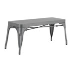 Bancs en métal gris acier Bolero Bistro 1000 mm (lot de 2)
