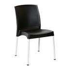 Chaises en polypropylène Bolero Elements noires (lot de 4)