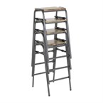 Tabourets de bar compacts avec assise en bois de manguier Bolero Cantina bronze (lot de 4)