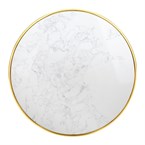 Plateau de table rond en marbre blanc avec bord effet laiton Bolero 600 mm