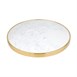 Plateau de table rond en marbre blanc avec bord effet laiton Bolero 600 mm