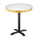 Plateau de table rond en marbre blanc avec bord effet laiton Bolero 600 mm