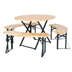 Ensemble brasserie table ronde et bancs Bolero 1670x460mm