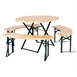 Ensemble brasserie table ronde et bancs Bolero 1670x460mm
