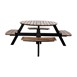 Ensemble table de pique-nique ronde Acacia avec bancs Bolero