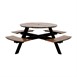 Ensemble table de pique-nique ronde Acacia avec bancs Bolero