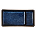 Assiettes à compartiment rectangulaires Olympia Luna bleu nuit 204x105mm (lot de 6)