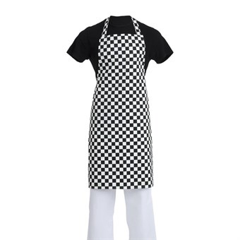 Tablier bavette Whites carreaux noirs et blancs
