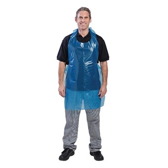 Tabliers jetables en polyéthylène bleus 14,5 microns (Boîte de 100)