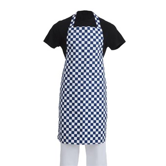 Tablier bavette Whites carreaux bleus et blancs