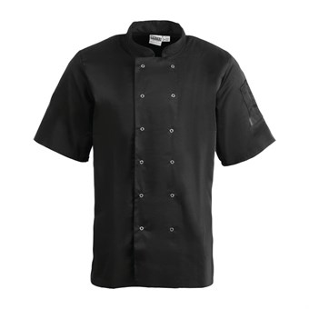 Veste de cuisine mixte Whites Vegas manches courtes noire