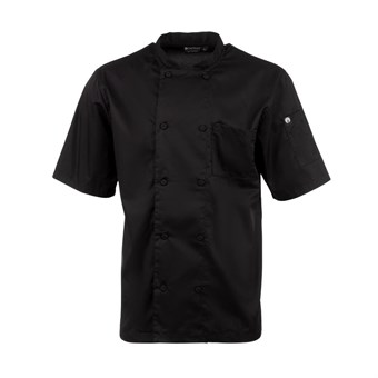 Veste de cuisine mixte Cool Vent Chef Works Montreal à manches courtes noire 