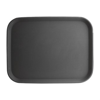 Plateau rectangulaire antidérapant en polypropylène Olympia Kristallon noir 