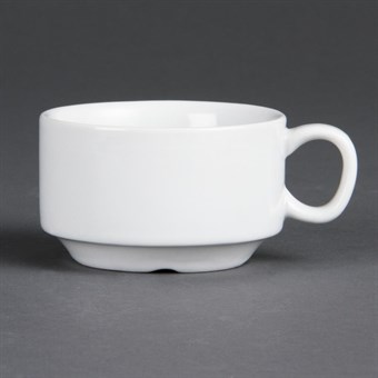 Tasses à espresso empilables Olympia Whiteware 85ml (lot de 12)