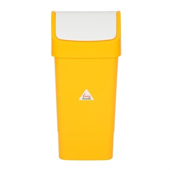 Poubelle polypropylène à couvercle battant SYR jaune 50L