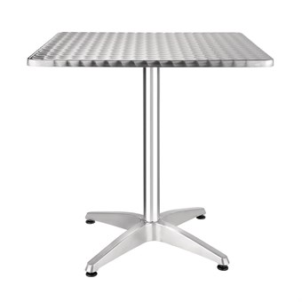 Table bistro carrée Bolero acier inoxydable 700mm