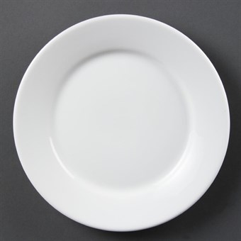 Assiettes à bord large blanches Olympia 230mm (Lot de 12)