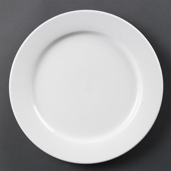 Assiettes à bord large blanches Olympia 280mm (Lot de 6)