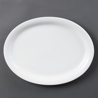 Assiettes ovales blanches Olympia 295mm (lot de 6)