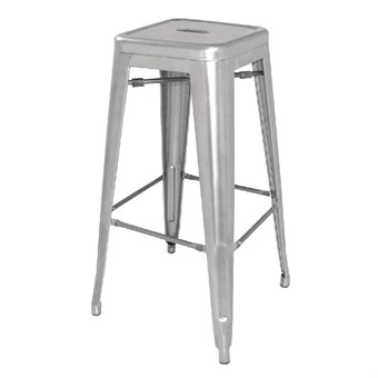 Tabourets hauts en acier galvanisé Bolero Bistro gris argenté (lot de 4)