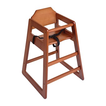 Chaise haute en bois Bolero finition bois foncé