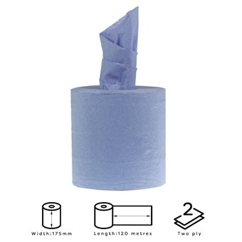 Bobines bleues 2 plis à dévidage central Jantex 120m (lot de 6)