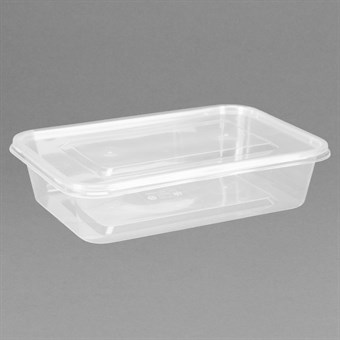 Boîtes en plastique micro-ondables avec couvercles Fiesta Recyclable (lot de 250)