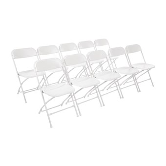 Chaises pliantes Bolero blanches (Lot de 10)