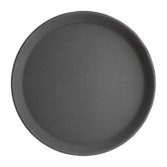 Plateau rond antidérapant en fibre de verre noir Olympia Kristallon