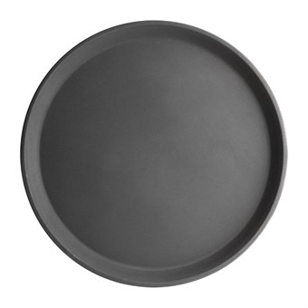 Plateau rond antidérapant en fibre de verre noir Olympia Kristallon