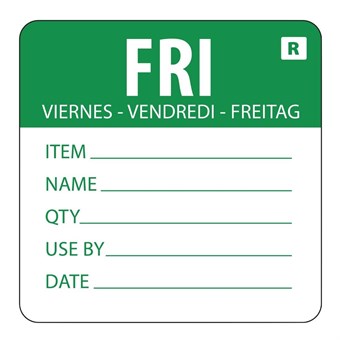 Etiquette amovible Hygiplas jour de la semaine Vendredi (Lot de 500)