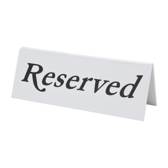 Chevalets de table en plastique Olympia "Reserved" (lot de 10)