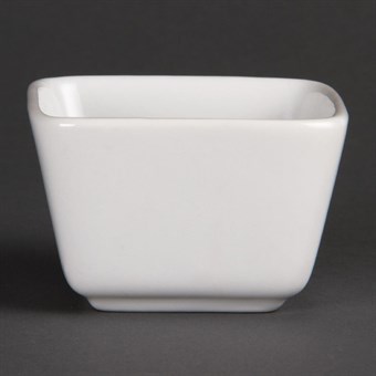 Minis plats carrés hauts blancs 75mm Olympia (Lot de 12)