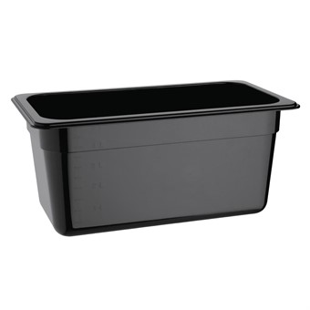 Bac Gastronorme en polycarbonate noir un tiers 150mm Vogue