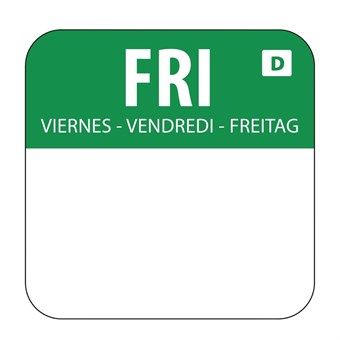 Etiquettes solubles pour aliments Hygiplas vendredi (Lot de 1000)