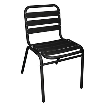 Chaises bistro en aluminium Bolero noires (lot de 4)