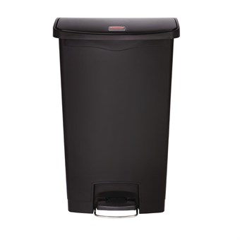 Poubelle à pédale frontale Rubbermaid Slim Jim noire 68L