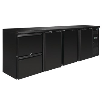 Arrière-bar Polar Série U 3 portes et 2 tiroirs