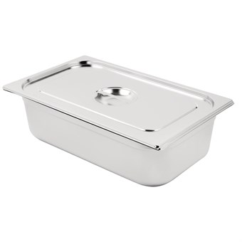 Bac GN 1/1 en inox avec couvercle Vogue