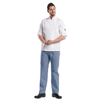 Veste de cuisine mixte Chaud Devant Hilton Poco manches courtes blanche