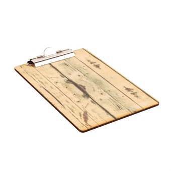 Plaque porte-menu effet bois clair Olympia