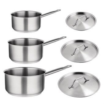 Offre spéciale - Set de 3 casseroles et couvercles inox Vogue 