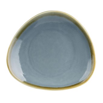 Assiette triangulaire couleur océan Olympia Kiln 280mm (Lot de 4)