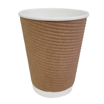 Gobelets boissons chaudes kraft paroi isolante ondulée Fiesta Recyclable 340ml (lot de 500)