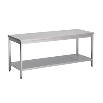 Table inox avec étagère basse Gastro M 1800 x 600 x 850mm