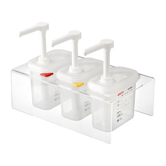 Lot de 3 distributeurs de sauce Araven GN 1/9 transparents 1,5L