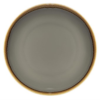 Assiettes plates rondes Olympia Kiln grises 280mm