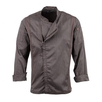 Veste de cuisine mixte légère à fermeture éclair Hartford Chef Works Urban gris graphite